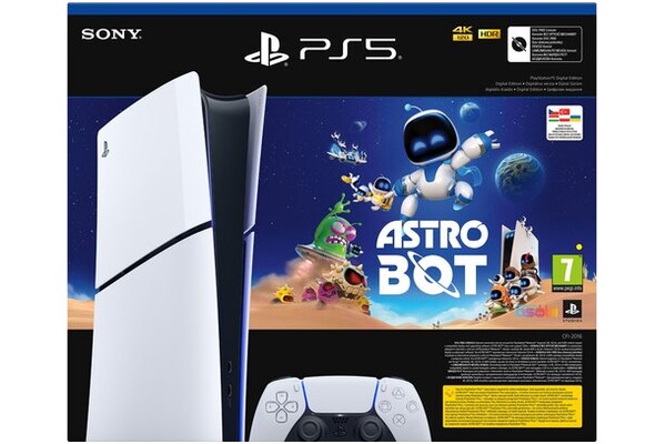 Konsola Sony PlayStation 5 Slim Digital biało-czarny + Astro Bot