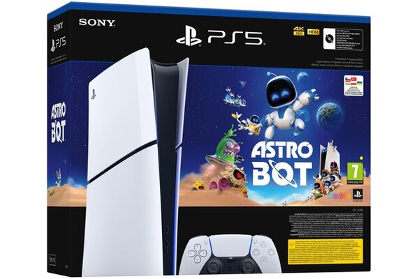 Konsola Sony PlayStation 5 Slim Digital biało-czarny + Astro Bot