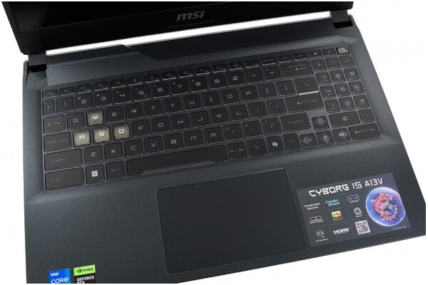 Laptop MSI Cyborg 15 15.6" Intel Core i5 13420H NVIDIA GeForce RTX 4050 32GB 2048GB SSD czarny