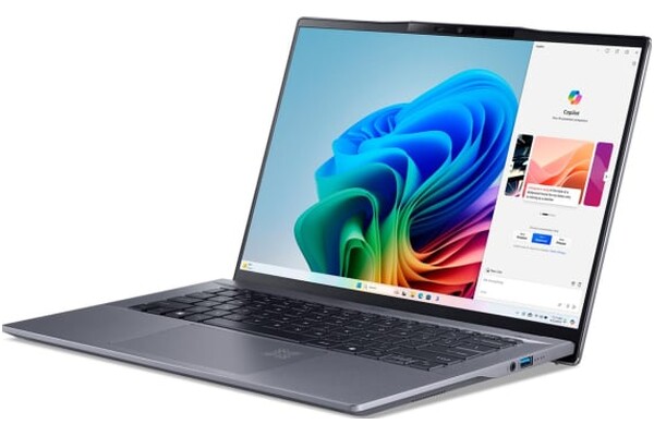 Laptop ACER Swift Go 14 14.5" Qualcomm Snapdragon Snapdragon X Plus QUALCOMM Adreno 16GB 512GB SSD M.2 Windows 11 Home szary