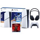 Konsola Sony PlayStation 5 Slim biało-czarny + Assassins Creed Shadows - Edycja Limitowana Gra PS5|Astro Bot + słuchawki SONY Bezprzewodowe