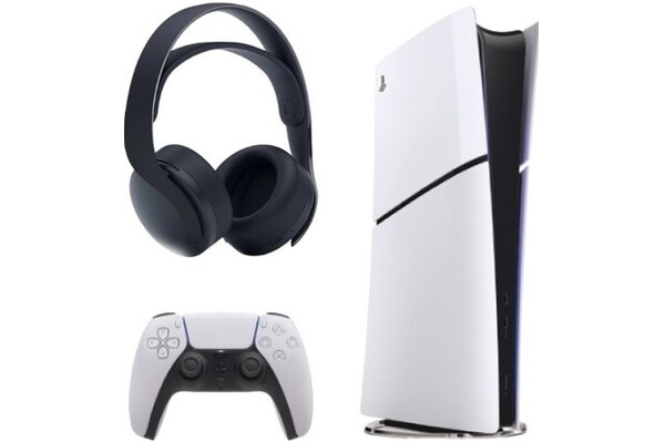 Konsola Sony PlayStation 5 Slim Digital 1TB biało-czarny + Słuchawki Sony