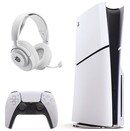 Konsola Sony PlayStation 5 Slim biało-czarny + słuchawki STEELSERIES