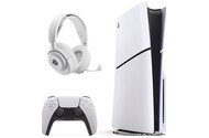 Konsola Sony PlayStation 5 Slim biało-czarny + słuchawki STEELSERIES