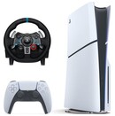 Konsola Sony PlayStation 5 Slim 1TB biało-czarny + Kierownica