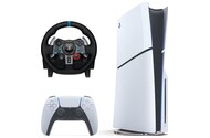 Konsola Sony PlayStation 5 Slim 1TB biało-czarny + Kierownica