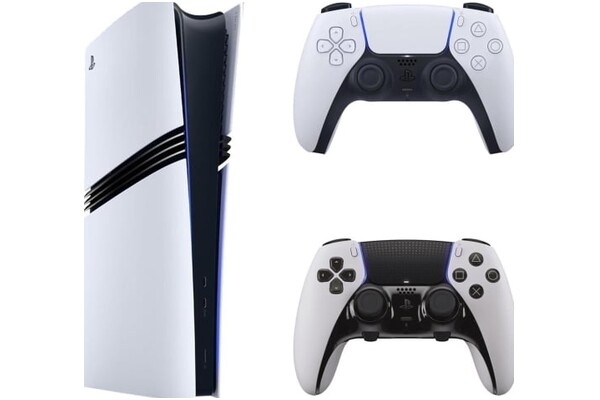 Konsola Sony PlayStation 5 Pro 2TB biało-czarny + Astros Playroom + pad bezprzewodowy DualSense, pad bezprzewodowy DualSense Edge
