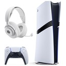 Konsola Sony PlayStation 5 Pro biało-czarny + Astros Playroom + słuchawki STEELSERIES