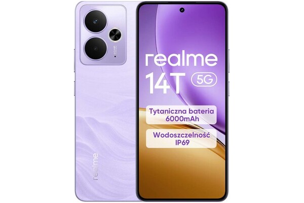Smartfon realme 14T 5G fioletowy 6.67" 8.0GB/256.0GB