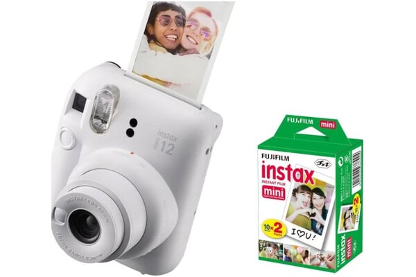 Aparat natychmiastowy Fujifilm Instax Mini 12 biały + wkłady 20