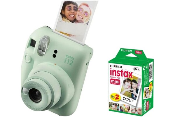Aparat natychmiastowy Fujifilm Instax Mini 12 zielony + wkłady 20