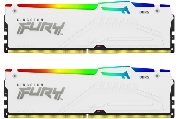 Pamięć RAM Kingston Fury White Beast RGB 64GB DDR5 6000MHz Z radiatorem 1.1V 30CL