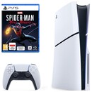 Konsola Sony PlayStation 5 Slim 1TB biało-czarny + Marvels Spider-Man Miles Morales + pad bezprzewodowy DualSense