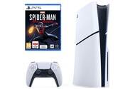 Konsola Sony PlayStation 5 Slim 1TB biało-czarny + Marvels Spider-Man Miles Morales + pad bezprzewodowy DualSense