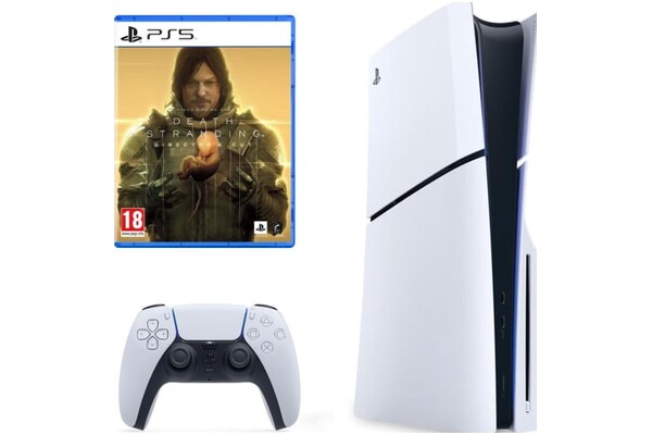 Konsola Sony PlayStation 5 Slim 1TB biało-czarny + Death Stranding Directors Cut + pad bezprzewodowy DualSense