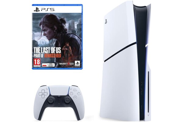 Konsola Sony PlayStation 5 Slim 1TB biało-czarny + The Last of Us Part II Remastered + pad bezprzewodowy DualSense
