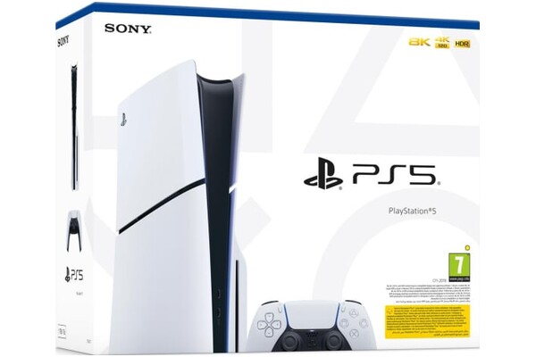 Konsola Sony PlayStation 5 Slim 1TB biało-czarny + pad bezprzewodowy DualSense, pad bezprzewodowy DualSense Edge Midnight Black