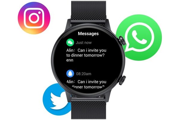 Smartwatch Manta Alexa Mini 1.10" czarny
