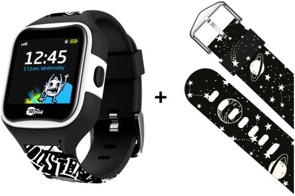 Smartwatch MOTUS Watchy Monster Cosmos 1.30" czarno-biały