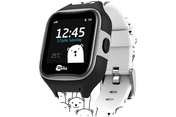Smartwatch MOTUS Watchy Teddy Geometric 1.30" czarno-biały