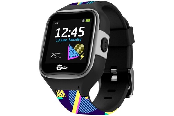 Smartwatch MOTUS Watchy Teddy Geometric 1.30" czarno-biały