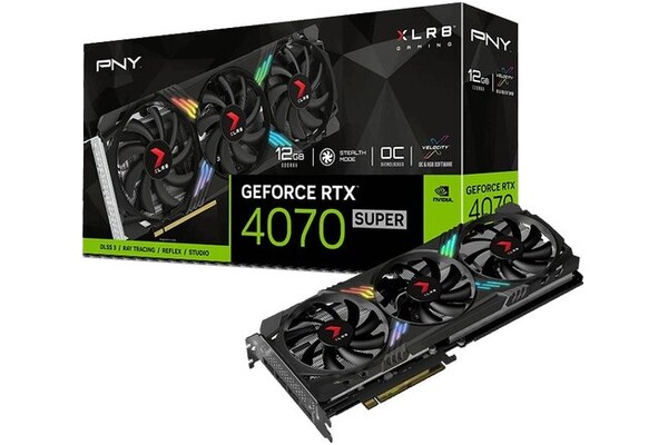 Karta graficzna PNY RTX 4070 SUPER Verto Gaming Epic-X Triple Fan OC 12GB GDDR6X