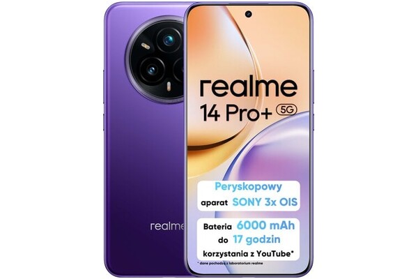 Smartfon realme 14 Pro 5G fioletowy 6.83" 12.0GB/512.0GB