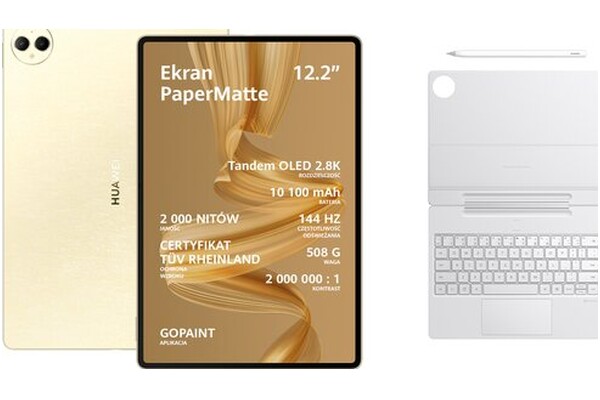 Tablet Huawei MatePad 12 Pro 12.20" HiSilicon Kirin 9000S 12.0GB/512GB, WiFi, złoty + Klawiatura