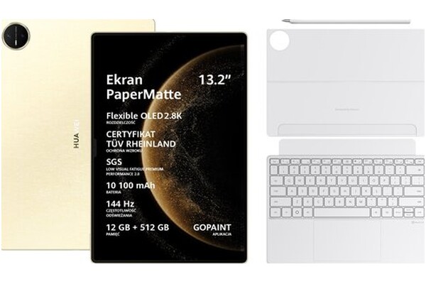 Tablet Huawei MatePad 13 Pro 13.20" HiSilicon Kirin 9000W 12.0GB/512GB, WiFi, złoty + Klawiatura