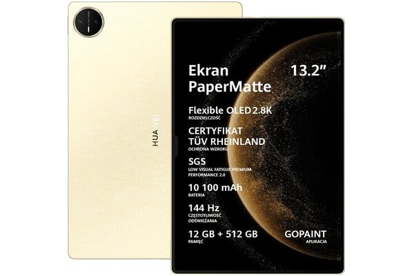 Tablet Huawei MatePad 13 Pro 13.20" HiSilicon Kirin 9000W 12.0GB/512GB, WiFi, złoty + Klawiatura