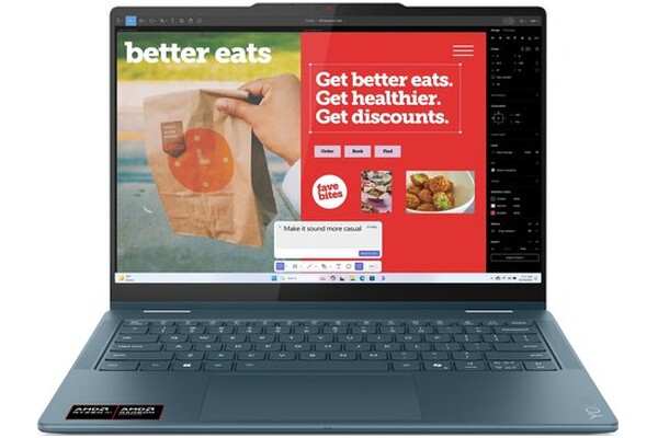 Laptop Lenovo Yoga 7 14.0" AMD Ryzen AI 5 340 340 AMD Radeon 840M 16GB 512GB SSD Windows 11 Home niebieski