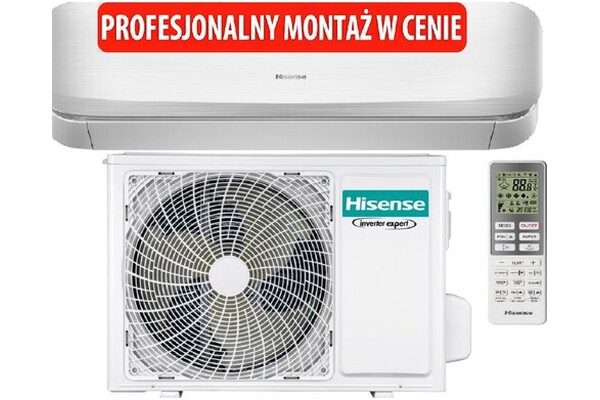 Klimatyzator ścienny SPLIT z montażem Hisense QJ25XJ3AG/AS25XJ3EW 2600W 58dB
