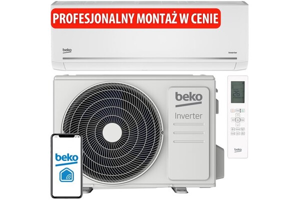 Klimatyzator ścienny SPLIT z montażem Beko BEHPGH180/BEHPGH181 5300W 20dB