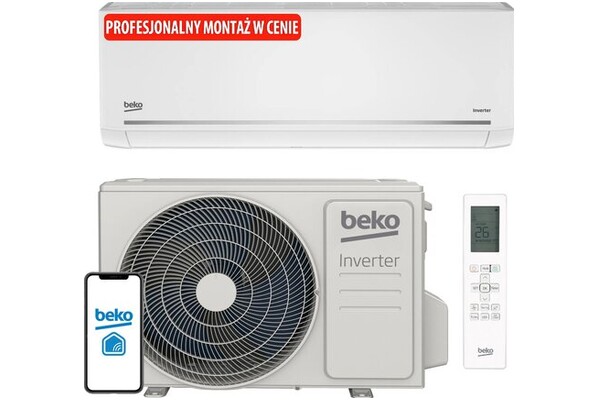 Klimatyzator ścienny SPLIT z montażem Beko BEHPG245 7000W 62dB