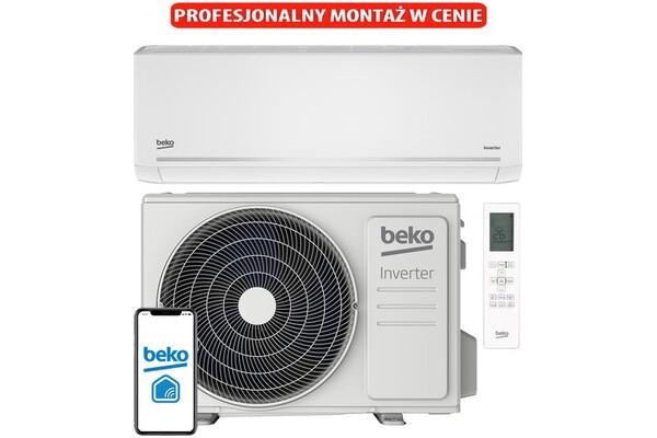 Klimatyzator ścienny SPLIT z montażem Beko BEEPGH125/BEEPGH126 3500W 55dB