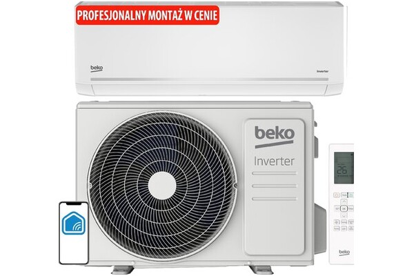 Klimatyzator ścienny SPLIT z montażem Beko BEHPG095/BEHPG096 2600W 52dB