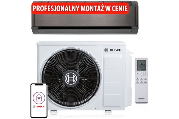 Klimatyzator ścienny SPLIT z montażem Bosch CLC8001I-W 35 ET/CLC8001I 35E E 3500W 59dB