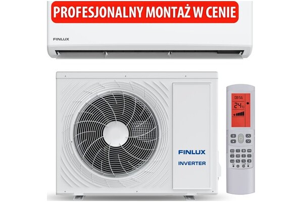 Klimatyzator ścienny SPLIT z montażem Finlux FNAC1S12WH Solo 3400W 52dB
