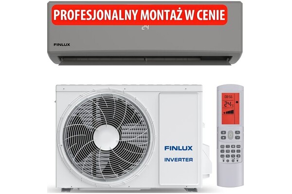 Klimatyzator ścienny SPLIT z montażem Finlux FNAC1S12GR 3400W 52dB
