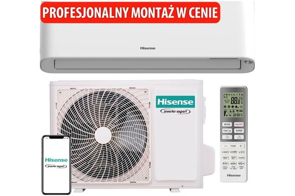 Klimatyzator ścienny SPLIT z montażem Hisense QG25XV0EG Energy Pro 2600W 25dB