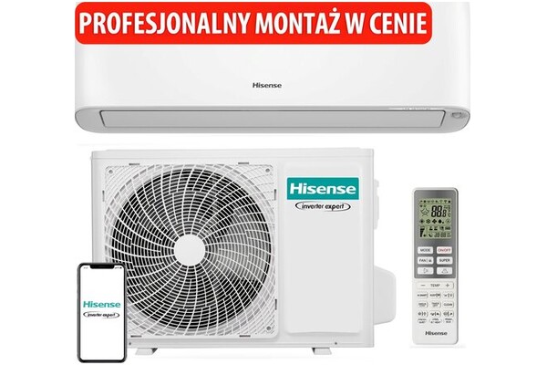 Klimatyzator ścienny SPLIT z montażem Hisense QE35XV0EG Energy Pro 3500W 54dB