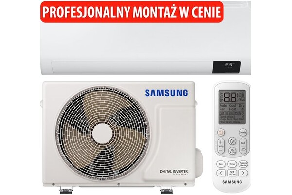 Klimatyzator ścienny SPLIT z montażem Samsung AR09TXHZAWK/EU Luzon 2500W 54dB
