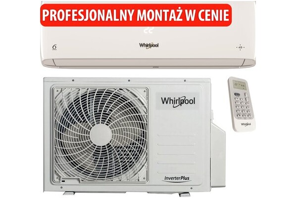 Klimatyzator ścienny SPLIT z montażem Whirlpool SPICR309W 2600W 19dB