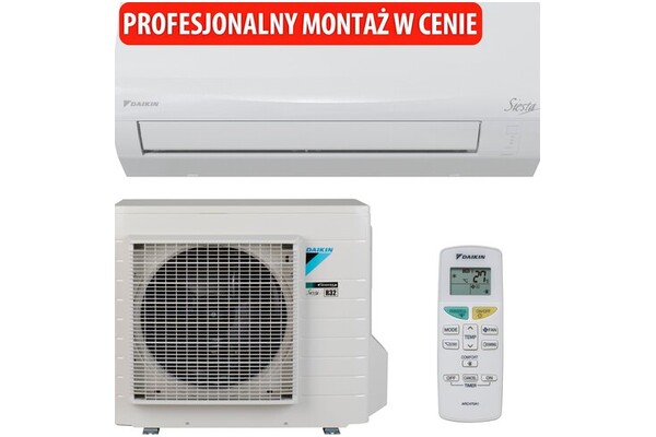 Klimatyzator ścienny SPLIT z montażem DAIKIN Sensira Siesta 2.0 kW 2000W 53dB