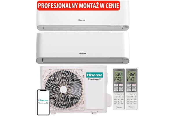 Klimatyzator ścienny SPLIT z montażem Hisense Energy Pro 38dB
