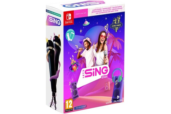 Lets Sing 2025 + 2 mikrofony Nintendo Switch