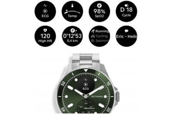 Smartwatch WITHINGS Scanwatch Scan 1.40" zielony