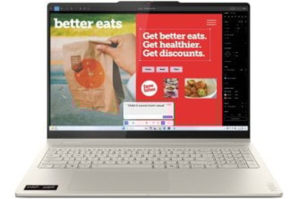 Laptop Lenovo Yoga 7 16.0" AMD Ryzen AI 7 350 350 AMD Radeon 860M 16GB 512GB SSD M.2 Windows 11 Home beżowy