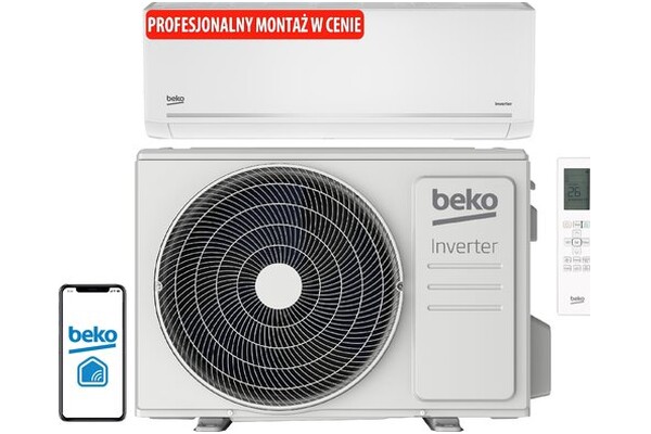 Klimatyzator ścienny SPLIT z montażem Beko BEHPG125/BEHPG126 3500W 56dB