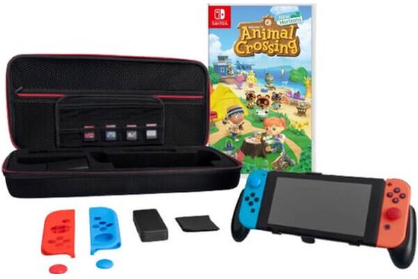 Konsola Nintendo Switch czarny + Animal Crossing New Horizons + Kontroler Switch
